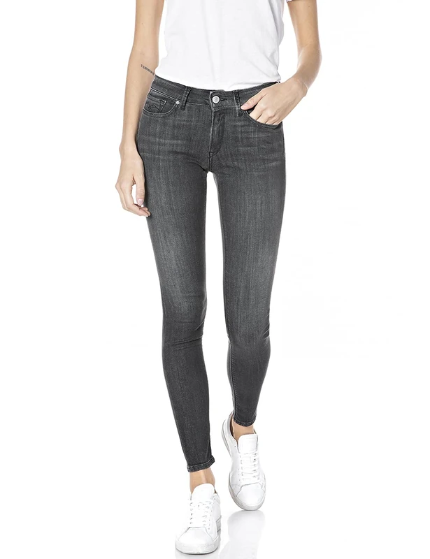 REPLAY Damen Jeans Luzien Skinny-Fit mit Power Stretch, Black 098 (Schwarz), 32W / 32L