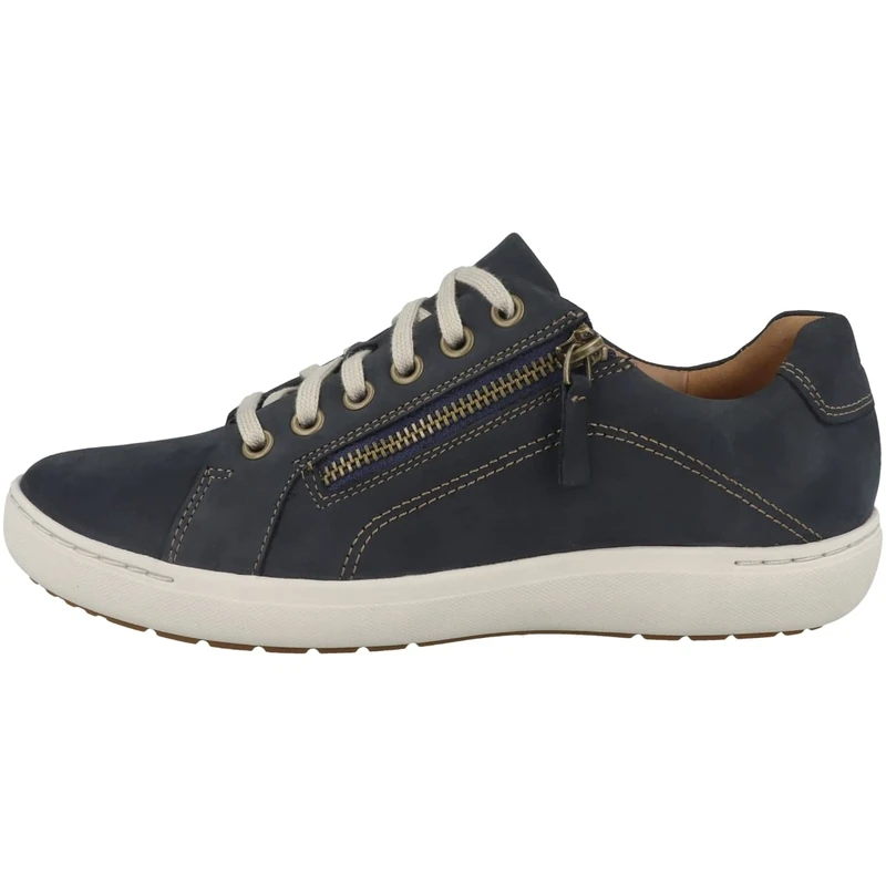 Clarks Women's Nalle Lace Sneaker, Navy Nubuck, 8 UK