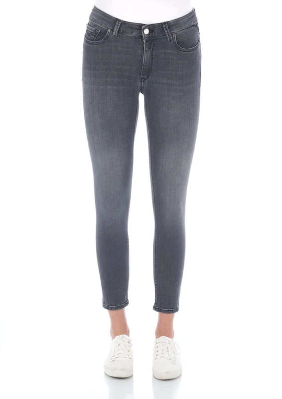 REPLAY Damen Jeans Luzien Skinny-Fit mit Power Stretch, Dark Grey 097 (Grau), 28W / 30L