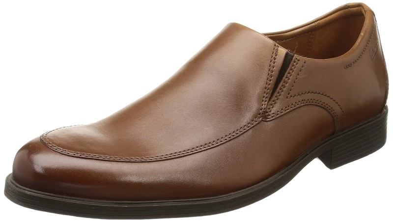 Clarks Men's Whiddon Step Loafer, Dark Tan Lea,10.5 UK