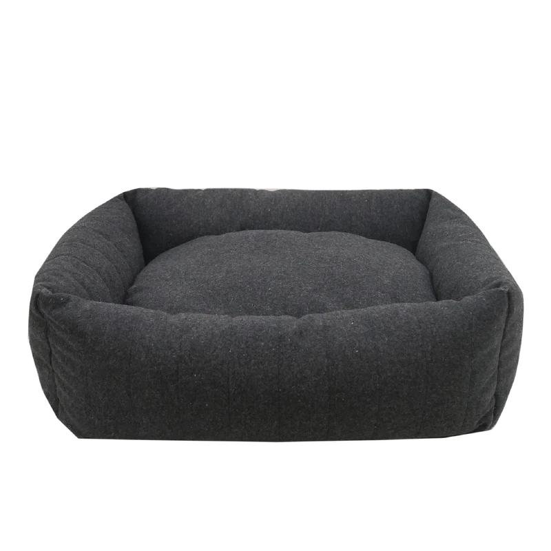 Rosewood Grey Felt Memory Foam Orthopaedic Square Dog Bed, Large, 80 x 65 cm