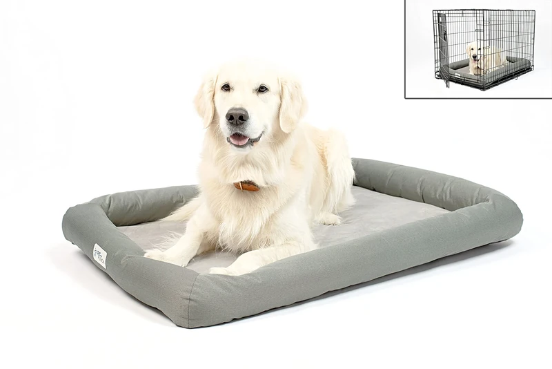 PetFusion Lavender-Infused Cooling Dog Bed Orthopaedic Memory Foam Anti-Anxiety Crate Mat All Temperature Control Calming and Soothing Puppy Bed - XL (102 x 69 cm)