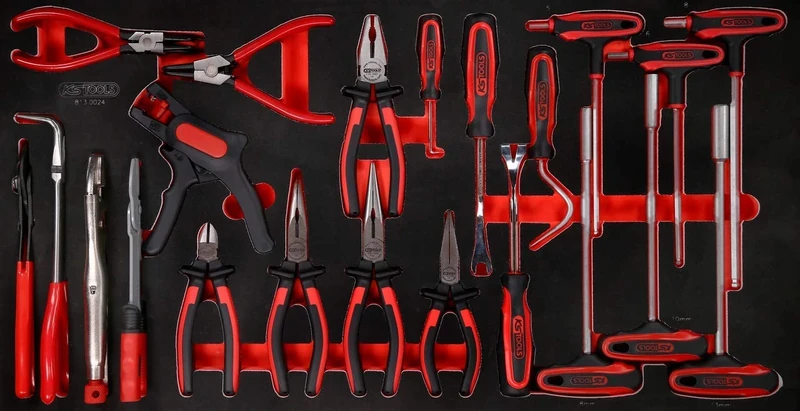 KS Tools 813.0024 PERFORMANCEplus Tool Set 24 Pieces Pliers and T-Handle Allen Key