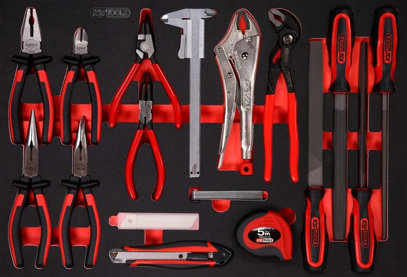 KS Tools Performance Plus 811.0019 Tool Set 28 Pieces Pliers and Files