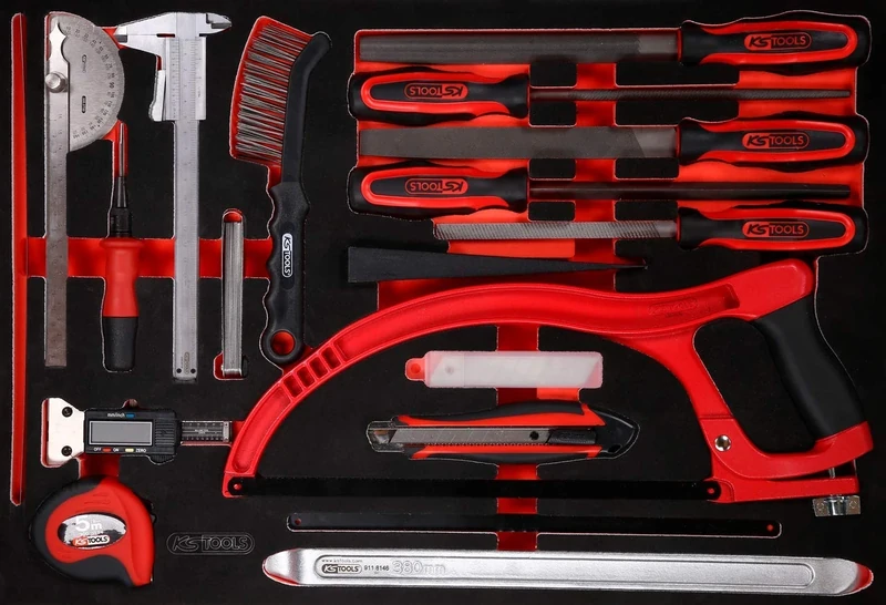 KS Tools Performance Plus 811.0028 Tool Set 28 Pieces Measuring Tool and Files