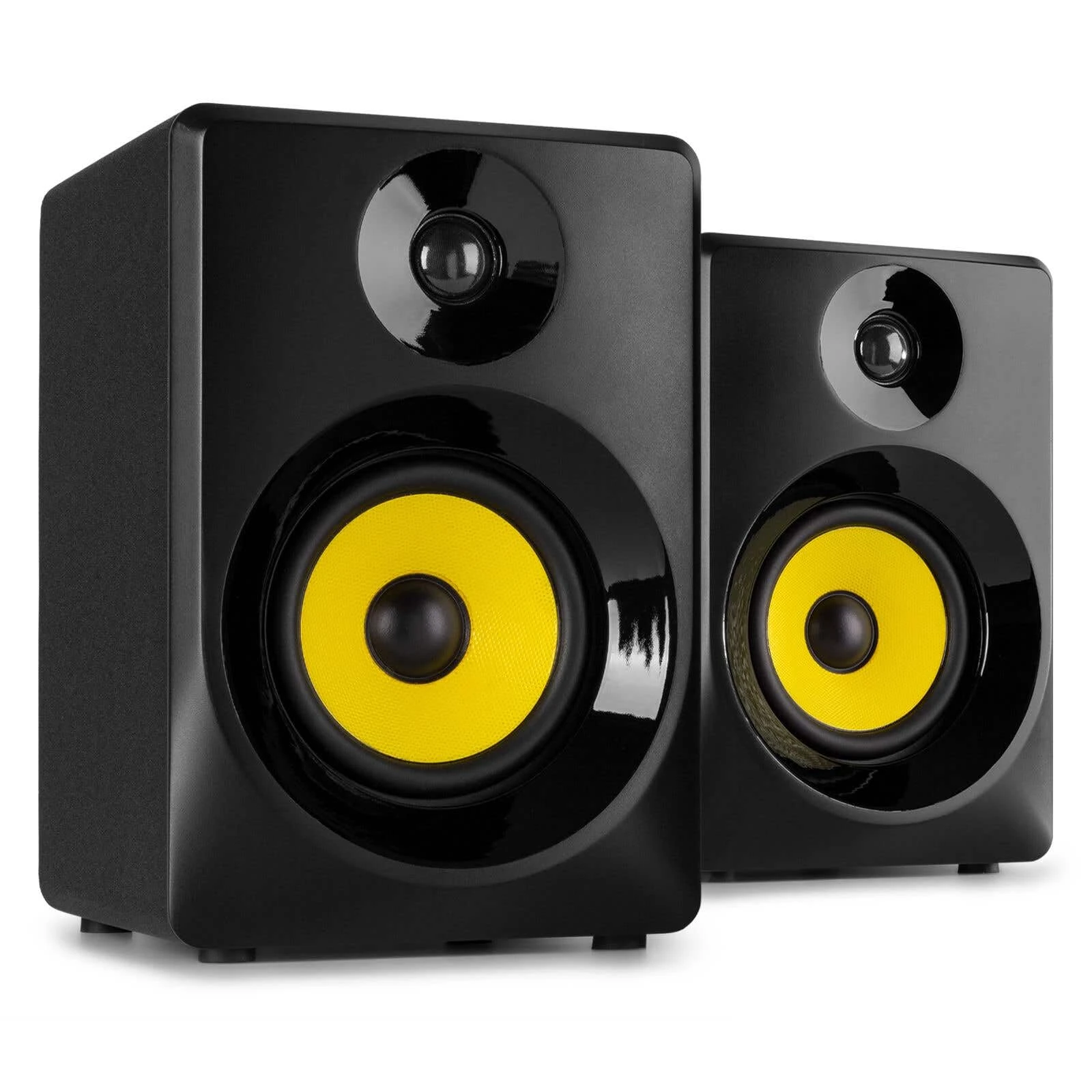 VONYX SMN50B Active Studio Monitors Pair - 140W Powered Recording Speakers for Professional Music Production, Mixing & Audio Playback, Black
