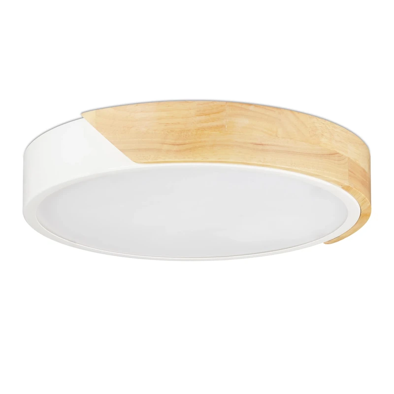 Relaxdays Ceiling, LED Lighting, Warm White, Modern Style, 18 W, Ø 30 cm, Metal, Wood, Iron
