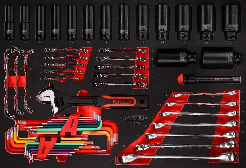 KS Tools Performance Plus 811.1055 Tool Set 55 Pieces Wrench and Power Sockets