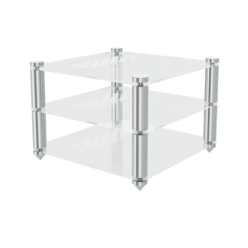 Nobsound XX-S1-L-DE Audio Rack Stand for HiFi Amplifier/DAC - 3 mm Acrylic Mount Stand Bracket, 304 Stainless Steel Feet, 4 kg Load Capacity, 45.0 cm Maximum Height