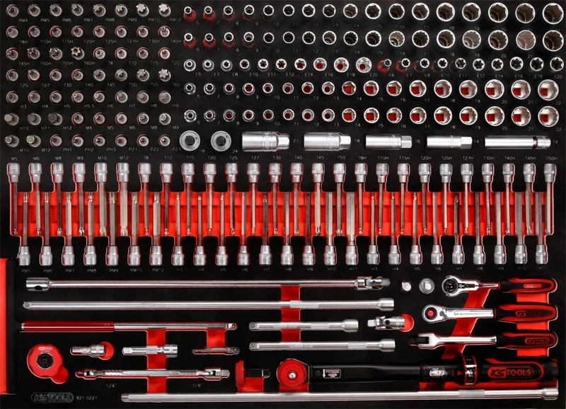 KS Tools Performanceplus 821.0221 Tool Set 221 Pieces 3/8 Inch Socket Spanner