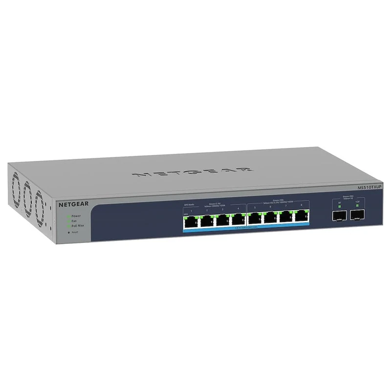 NETGEAR 10 Port 10GB Switch (MS510TXUP)|Multi-Gigabit Ultra60 PoE Plus Switch | 8x PoE++ at 295 W | 2x 10Gigabit SFP+ Ports | Desktop or Rackmount, and ProSAFE Lifetime Protection