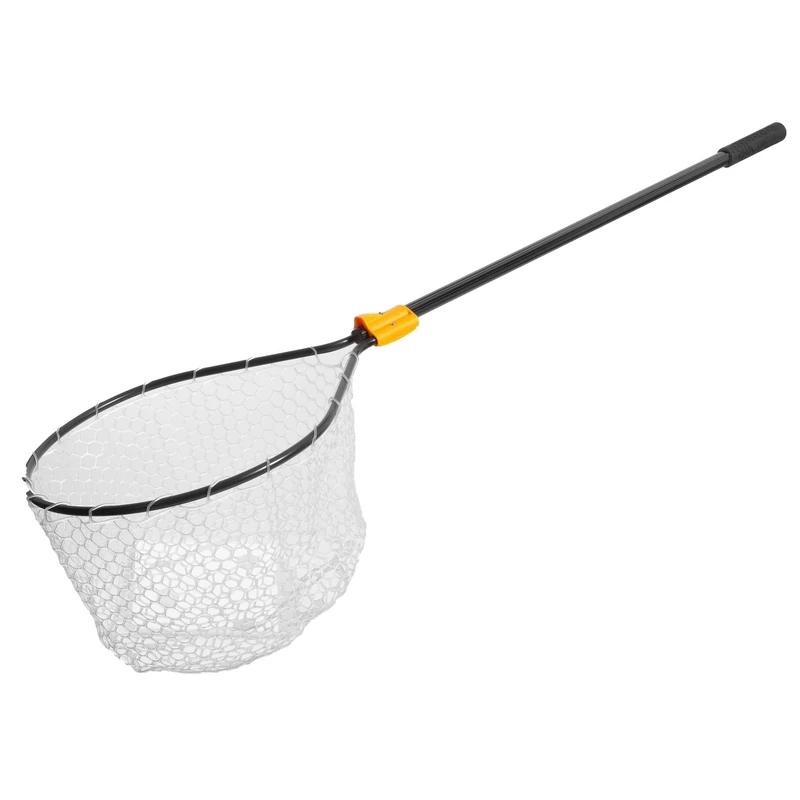 Frabill Conservation Slide Handle Net | Teardrop Hoop Size: 20" X 23" | Sliding Handle: 36" | Netting: Tangle-Free Micromesh | Net Depth: 13",Black/Yellow - Image 1