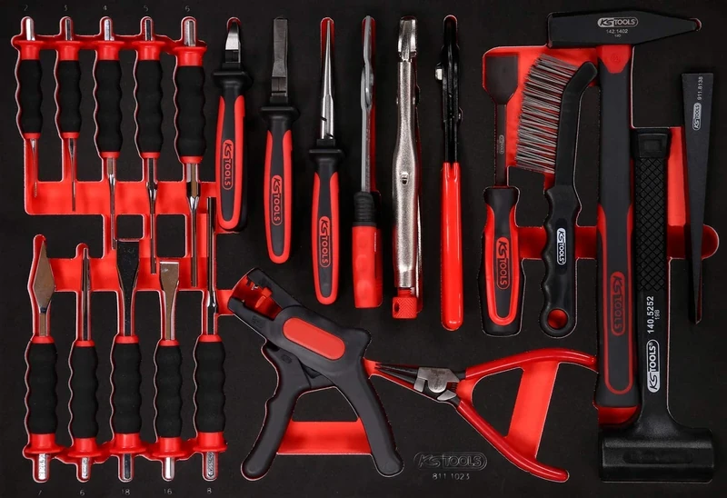 KS Tools 811.1023 Performance Plus Tool Set 23 Pieces Pliers, Hammer and Chisel