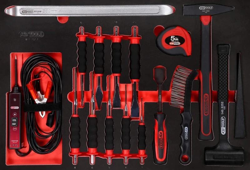 KS Tools 811.1017 Performance Plus Tool Set 17 Pieces Hammer and Chisel