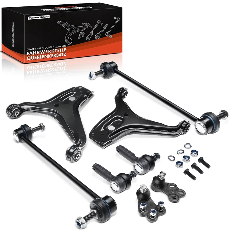 Frankberg Set Wishbone Arm 8 pcs Compatible with 80 8C B4 1992-1994 80 Avant 8C 8C5 B4 1992-1995 Cabriolet 8G7 B4 1991-2000 Coupe 89 8B 1990-1996
