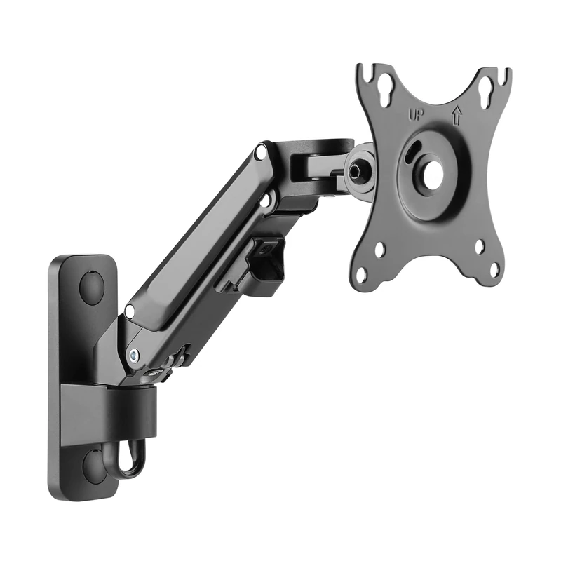 RICOO Monitor Wall Mount Arm S4311 with Gas Lift Height Adjustable Screen Mount Arms for 17-27 Inch Swivelling Tilting Monitor Holder VESA 75 & 100