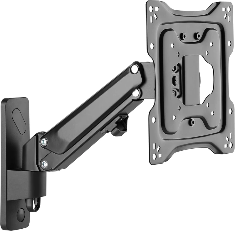 RICOO TV Wall Mount Gas Spring Swivel Arm for 32-55 Inch TV Mount for Wall S4322 Height Adjustable Swivelling Tilting Flat Curved TV Arm up to 23 kg & VESA 100 & 200