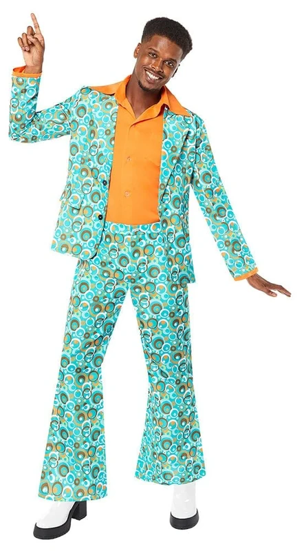 amscan 9910345 Adults Mens 70's Disco Partysuit Fancy Dress Costume Size Extra Large