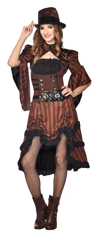amscan (PKT) (9911250) Adult Ladies Steampunk Dress Costume (UK 8-10)