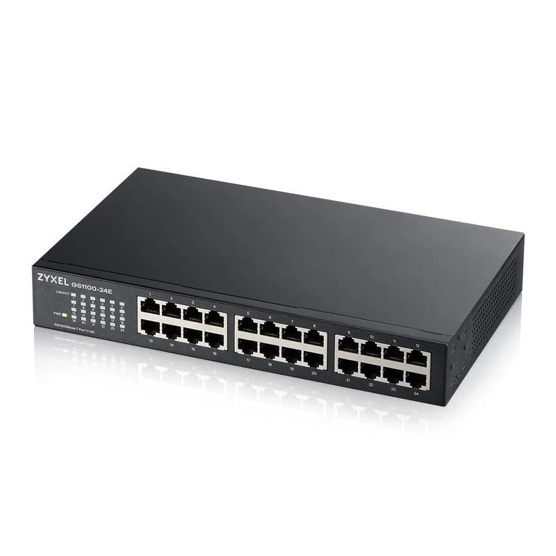 Zyxel 24-Port Gigabit Ethernet Unmanaged Switch - Fanless Design [GS1100-24E-GB0101F]