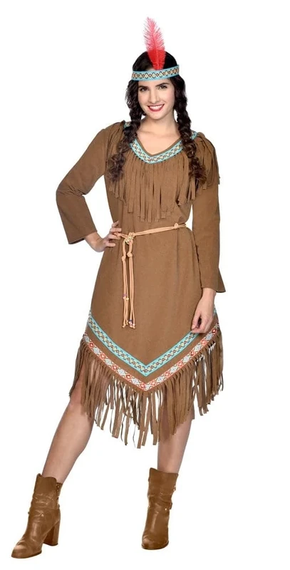 (Fix 2/1) (9910913) Adult Ladies Native Indian Costume (UK 8-10)