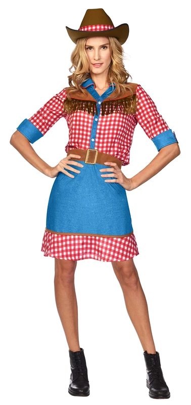 amscan Women's Wild West Cowgirl Size 8-10 Costume Set, Tan, (Pack of 4)