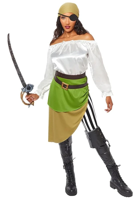 amscan (PKT) (9910577) Adult Ladies Deluxe Shipmate Pirate Costume (UK 8-10)