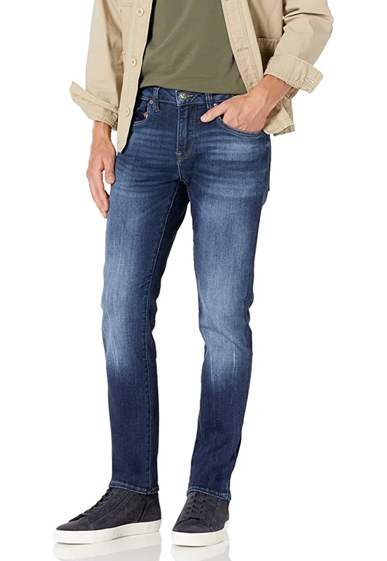 Buffalo David Bitton Men's Ash Fashion Jeans, Sanded and Faded Indigo, 42W x 32L