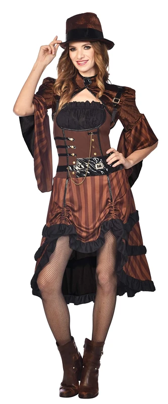 amscan (PKT) (9911250) Adult Ladies Steampunk Dress Costume (UK 10-12)