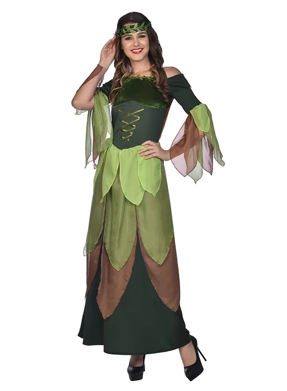 (Fix 1/1) (9910687) Adult Ladies Forest Maiden Costume Dress (UK 12-14)