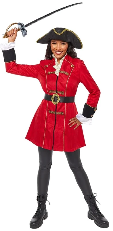 (Fix 2/2) (9910494) Adult Ladies Captain Pirate Costume Set (UK 16-18)