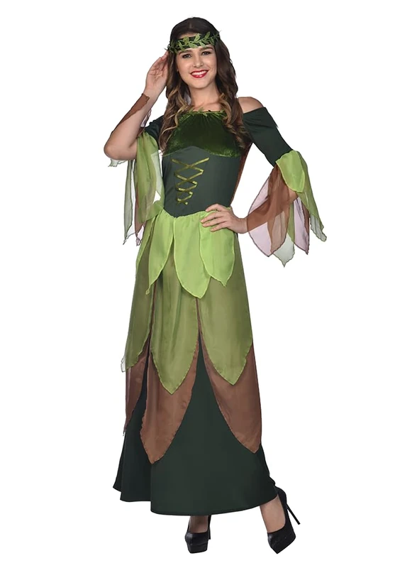 amscan (PKT) (9910687) Adult Ladies Forest Maiden Costume Dress (UK 8-10)