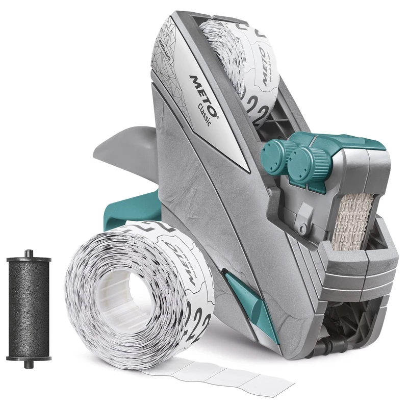 Original Meto Classic M Price Gun Kit - Price, Year Dates (Two-line, 16 Digits for 26×16 mm Labels, Ready to use), 1 × Label Gun