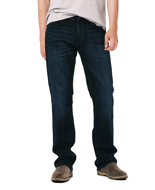 Buffalo David Bitton Men's Slim Boot King Jeans, Whiskered and Sanded Indigo, 33W x 30L