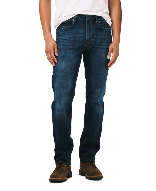 Buffalo David Bitton Men's Straight Six Denim Jeans, Authentic and Sanded Indigo, 44W x 30L