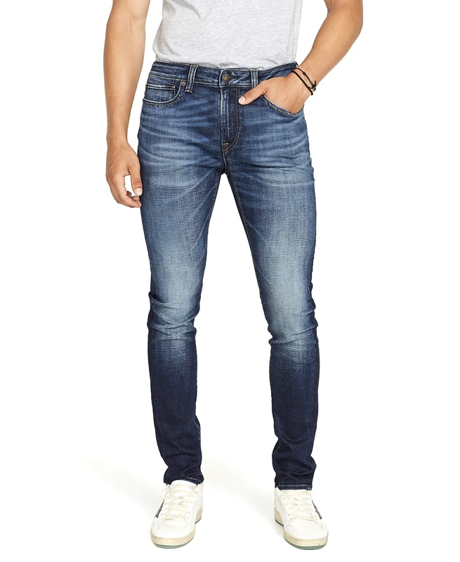 Buffalo David Bitton Men's Max Skinny Denim Jeans, Light Medium Indigo, 34W x 30L