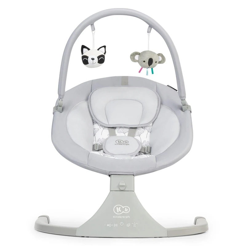KK Kinderkraft KKBLULIGRY000 Kinderkraft Electric Baby Rocker 2 in 1 LULI, Grey, 4 kg