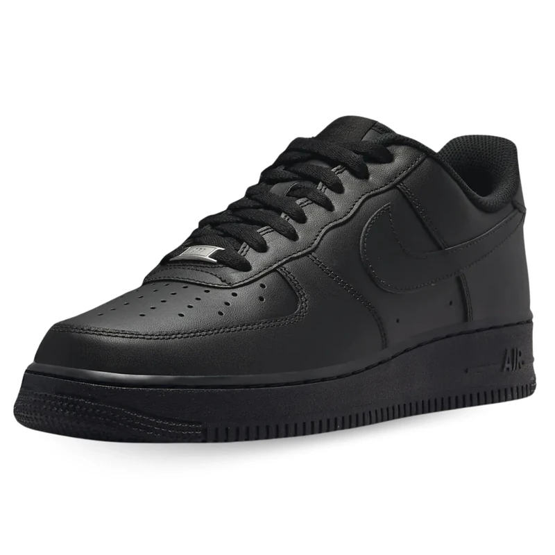 NIKE Men's Air Force 1 '07 Basketball Shoe, Black Triple Black, 7.5 UK