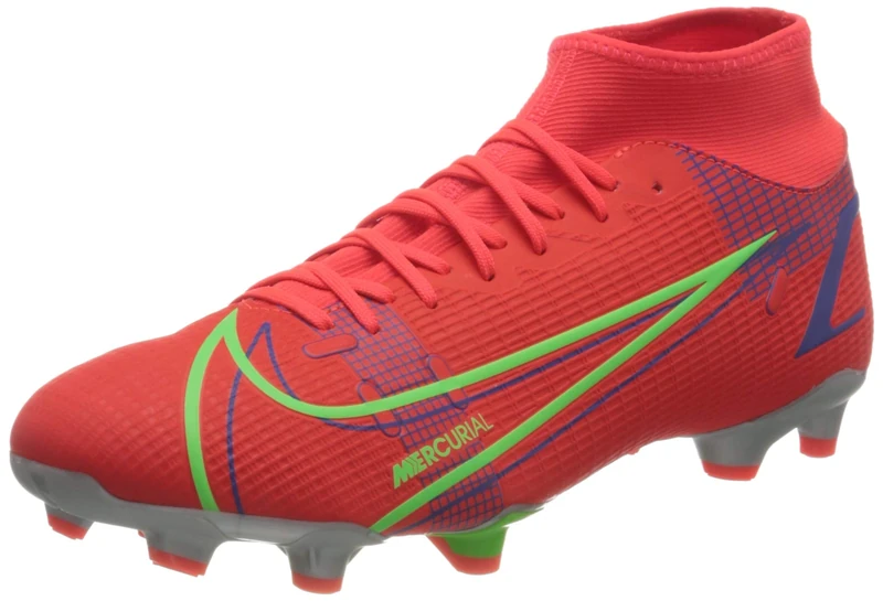 Nike Men's Superfly 8 Academy Fg/Mg Trail Running Shoe, Bright Crimson/Metallic Silver, 11.5 UK