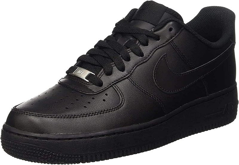 NIKE Women's Wmns Air Force 1 '07 Basketball Shoes, Full Black, 4.5 UK