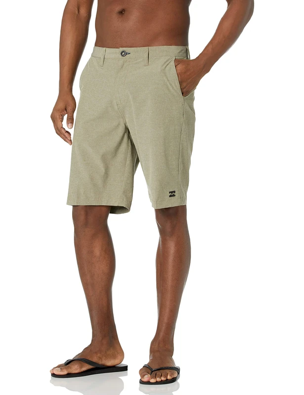 BILLABONG Men's Classic 21” Quick Dry Four Way Stretch Hybrid Short, Khaki, 28
