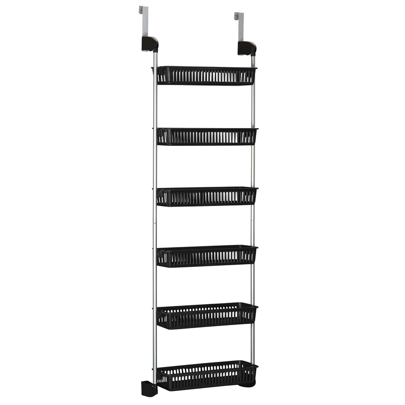 Household Essentials Black 6-Tier Basket Over-The-Door Organizer