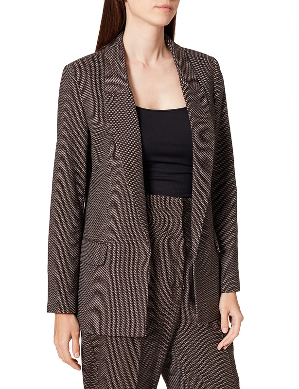 Sisley Women's Jacket 26YN525I6, Yarn-Dyed Brown 904, 10