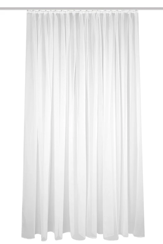 HOMEbasics Sablio 41600 Curtain Transparent Sablé Effect Pleated Tape 1:3 cm Colour: White Number 1x 245 x 600 cm