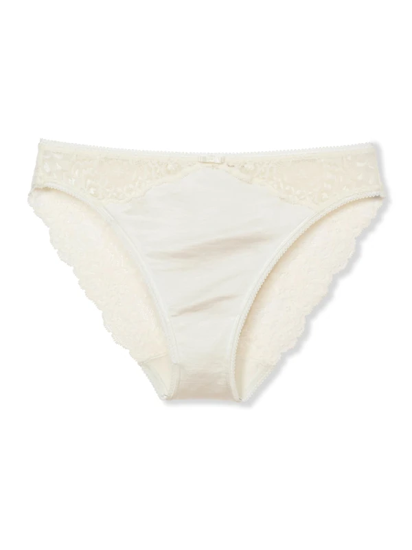 CALIDA Sensual Secrets Women's Regular Cut Sheer Lace Back Briefs, Alabaster Crème, 48-50