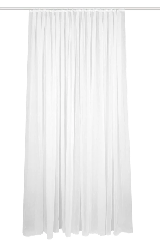 HOMEbasics 41694 'Flamio' Transparent Curtain 245 x 600 cm White - Image 1