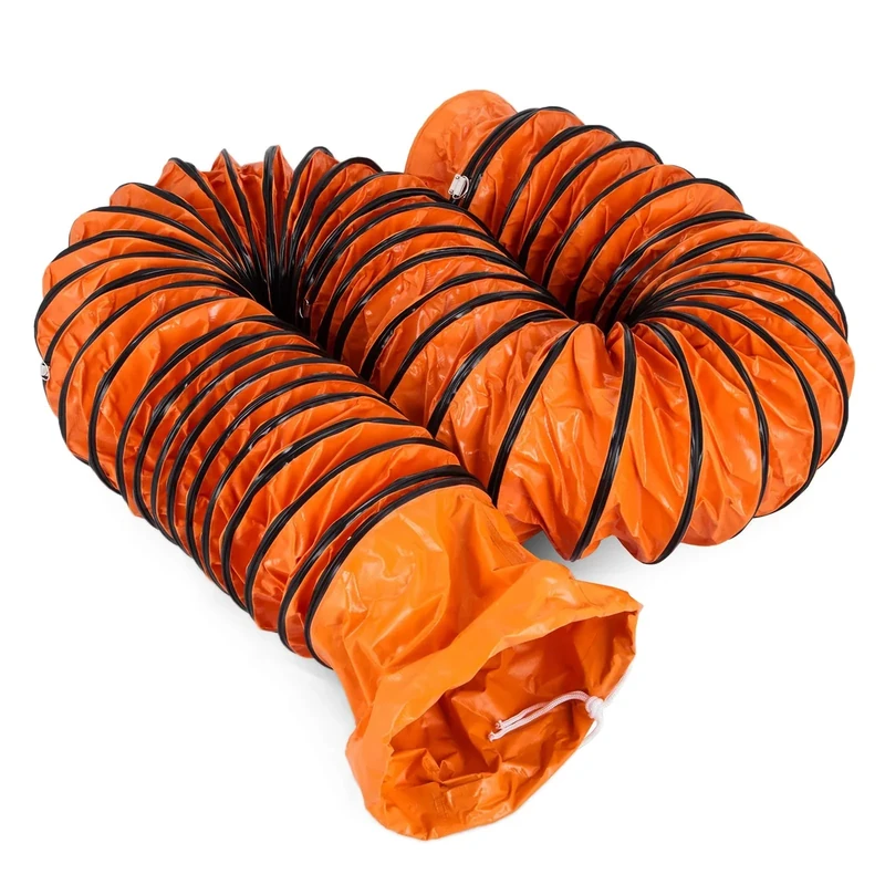 Mophorn PVC Flexible Ducting 32FT/10m Fit Portable PVC Ventilation Duct Flexible Fan Ducting Strong Vinyl Material 12Inch 300mm Dia Gardening Orange