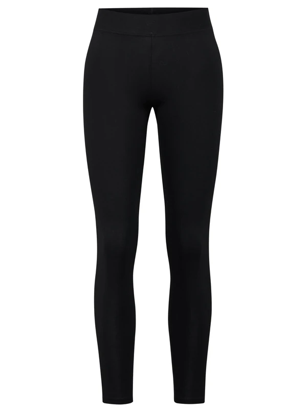 CALIDA Women's Elastic Leggings with Wide Soft Waistband, High Cut, Black, 22-24