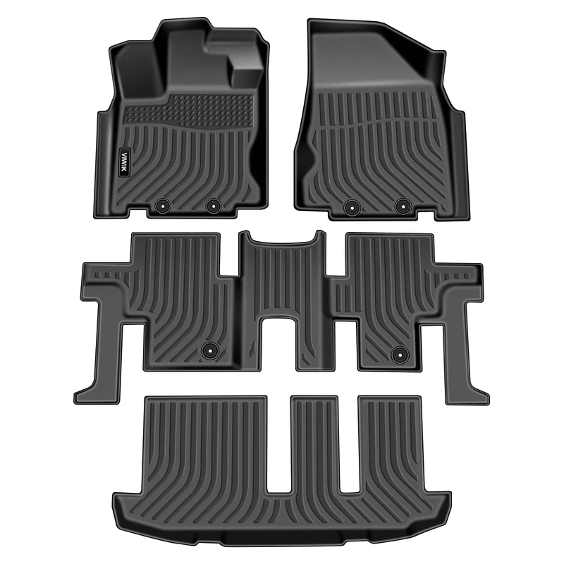 VIWIK Floor Mats for 2013-2021 Pathfinder 7 Seat All Weather Protection Custom Full Set Liners Include 1st and 2nd Row Front & Rear Black Car Liners