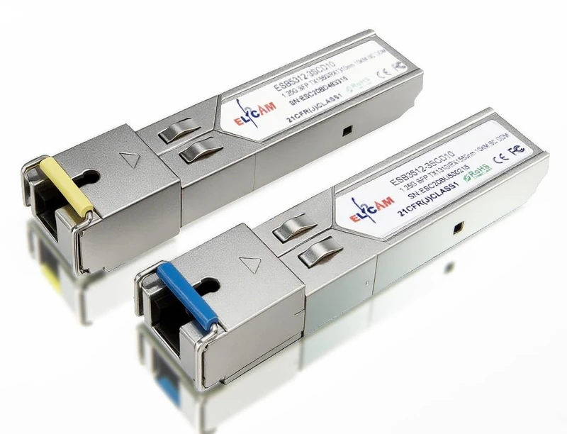 Elfcam® - 1-Piar 1.25G SFP Module Single Mode with The Fiber Optic Port SC/UPC Singlemode, DDM 10km, Compatible with Cisco et Open Switch